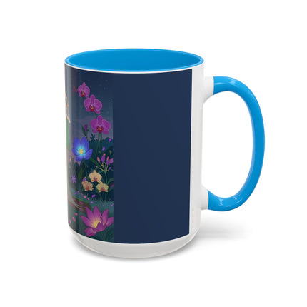 Moonlit Incense Ceremony Colorful Mugs – Art Deco Meditation Garden