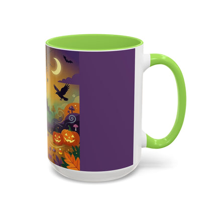 🌙🎃 The Scarecrow Of Haunted Hollow Colorful Mug – Whimsical Halloween Mystery