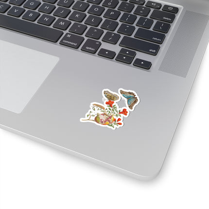 Blue Butterflies and Pomegranate by Maria Sibylla Merian Kiss-Cut Stickers (4 Sizes)