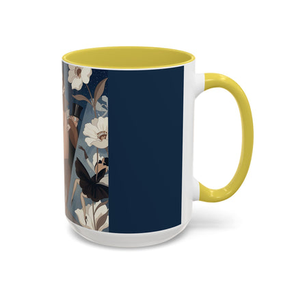 🌸✨ The Midnight Magnolia Masquerade Colorful Mug – Art Deco Nocturne