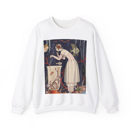 L'Etourdissant Petit Poisson (The Dazzling Little Fish) by George Barbier Heavy Blend™ Crewneck Sweatshirt