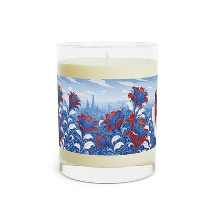 🌺💙 The Lady Of The Scarlet And Sapphire Garden Scented Candle – Art Deco Floral Elegance