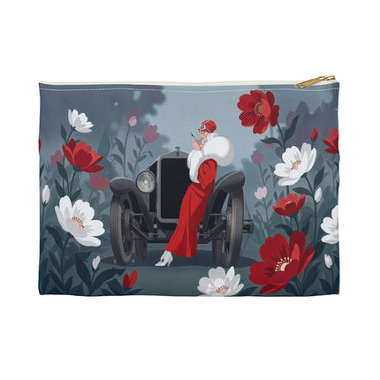 🚗🌺 The Lady Of The Grand Touring Car Accessory Pouch – Art Deco Motoring Elegance