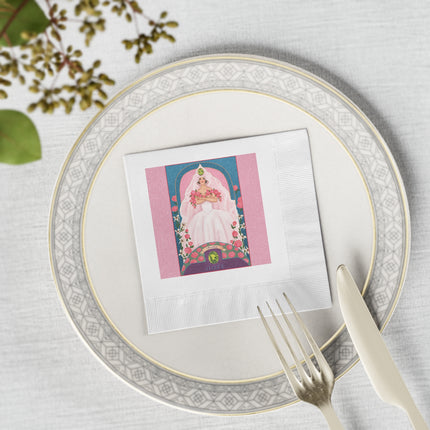 August & Peridot Zodiac White Coined Napkins