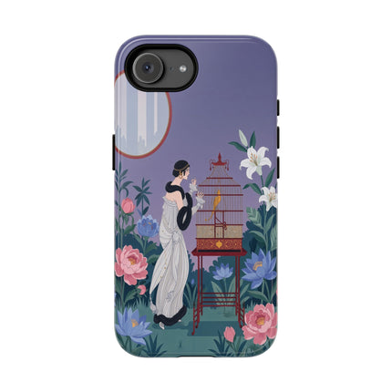🌸🐦 The Lady Of The Garden Birdcage Phone Case – Art Deco Floral Elegance