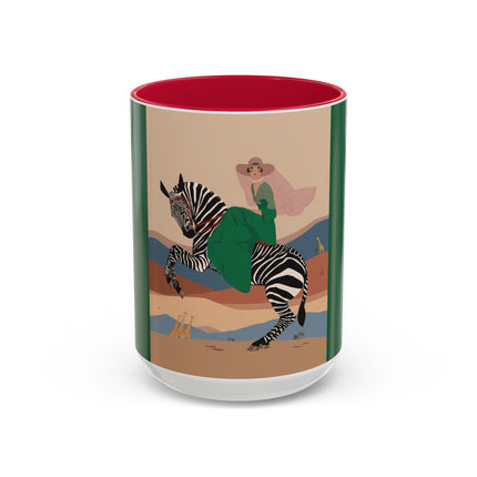 Zebra Rider Colorful Mugs – Safari Chic & Art Deco Adventure