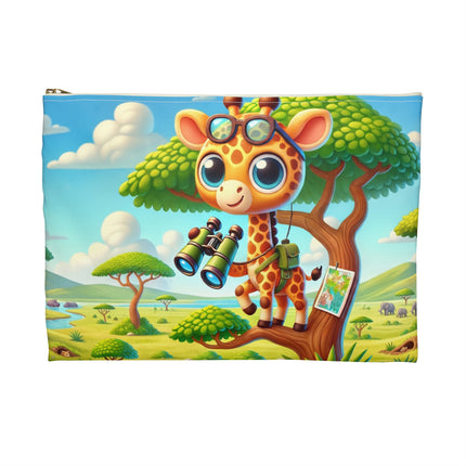 The Giraffe Lookout Flat Pouch – Savanna Grace & Watchful Wonder