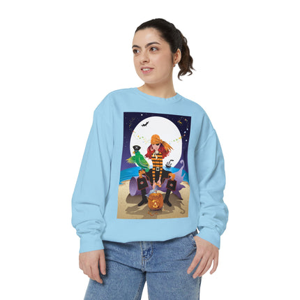 Moonlit Pirate Halloween Unisex Garment-Dyed Sweatshirt