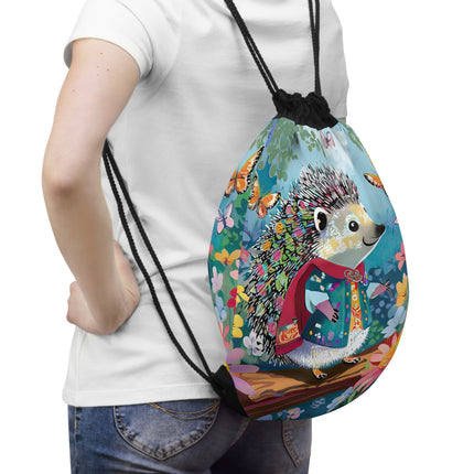 Cute Hedgehog Drawstring Bag