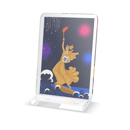 Liberty's Triumph Acrylic Plaque – Art Deco Victory & Golden Grandeur