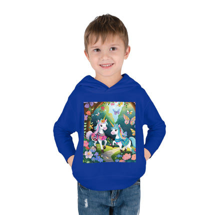 Baby Unicorns and Fluttering Butterflies Toddler Pullover Fleece Hoodie