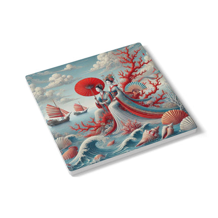 Ladies by the Quiet Sea Ceramic Coaster