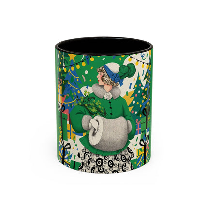 🍀🎄 The Emerald Holly Christmas Colorful Mug – Art Deco Holiday Elegance