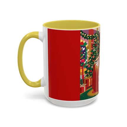 🎄💃 The Christmas Mirror Duet Colorful Mug – Art Deco Holiday Elegance