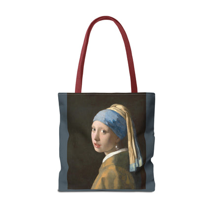 Girl with a Pearl Earring by Johannes Vermeer Tote Bag (AOP)