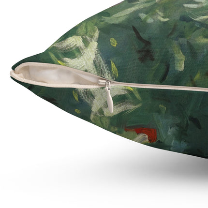 Poppies (A Study of Poppies for Carnation, Lily, Lily, Rose) by John Singer Sargent Spun Polyester Square Pillow