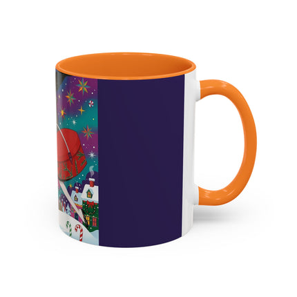 🎁✨ The Lady Of The Christmas Hatbox Colorful Mug – Art Deco Holiday Fantasy