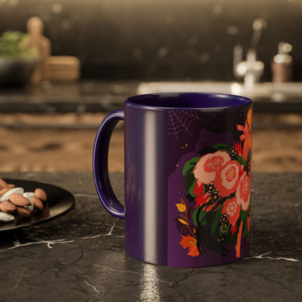 🌹🎃 The Lady Of The Haunted Rose Garden Colorful Mug – Romantic Halloween Charm
