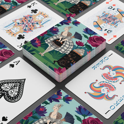 🪷🌸 The Lady Of The Lotus Garden Playing Cards – Art Deco Garden Elegance