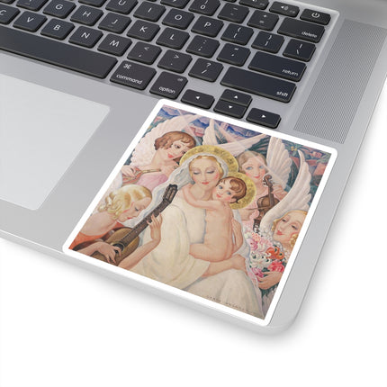 Madonna with Child surrounded by musical angels by Gerda Wegener Kiss-Cut Stickers (4 Sizes)