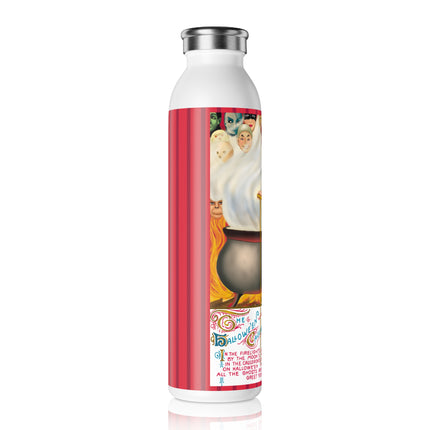 The Hallowe'en Cauldron In the Firelight's Gleam Slim Water Bottle
