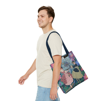 🦜🌸 The Ladies Of The Enchanted Aviary Tote Bag – Art Deco Floral Fantasy