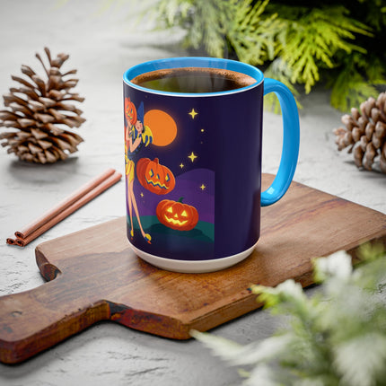 🎃🕯️ Moonlit Pumpkin Masquerade Colorful Mug – Whimsical Halloween Charm
