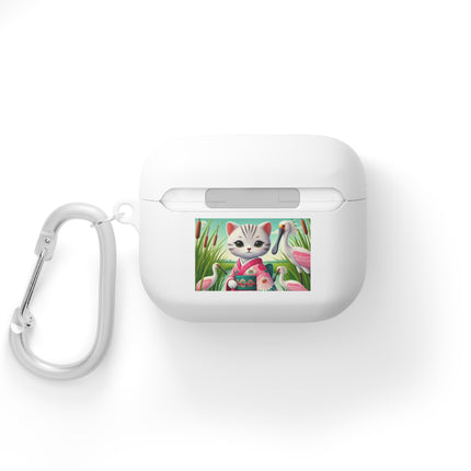Geisha Kitten Strolls Among the Spoonbills AirPods and AirPods Pro Case