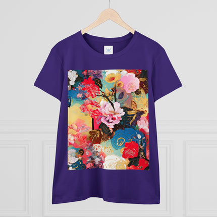 Women's Ethereal Irises Print Midweight Cotton Tee