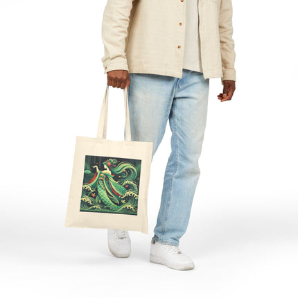 Mermaid Queen Rising from the Deep Cotton Canvas Tote Bag