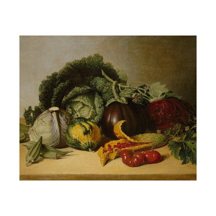Still Life, Balsam Apple, and Vegetables by James Peale Matte Horizontal Posters