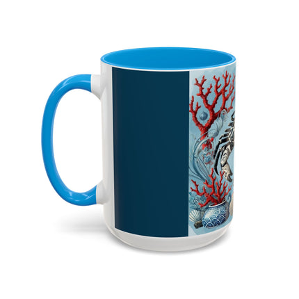 Spotted Crab & Pagoda Colorful Mug – Mystical Ocean & Asian Harmony