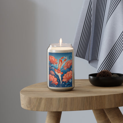 🌺🩰 The Scarlet Blossom Garden Ballerina Scented Soy Candle – Art Deco Floral Ballet