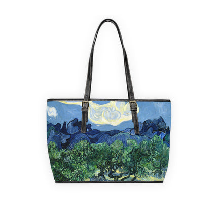 Olive Trees by Vincent Van Gogh PU Leather Shoulder Bag