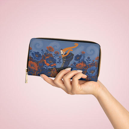 🌺🧡 The Midnight Ember Garden Wallet – Art Deco Floral Fantasy