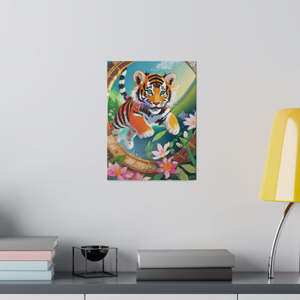 Majestic Tiger Cub Matte Canvas, Stretched, 0.75"