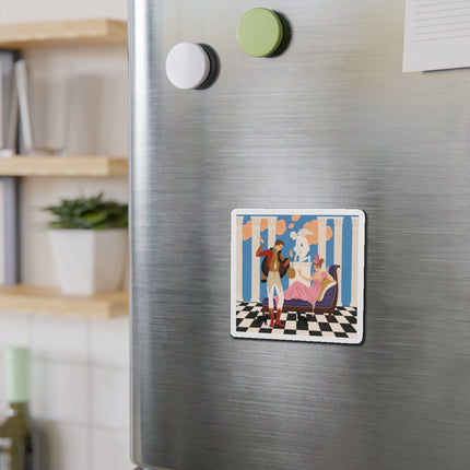 🐈🏛️ The Grand Salon Courtship Die-Cut Magnets – Art Deco Neoclassical Romance