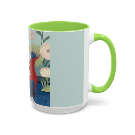 The Lady Of The Scarlet Chaise Colorful Mugs – Art Deco Romantic Elegance