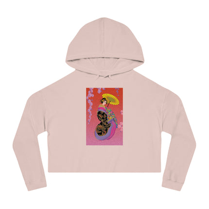 Enchanting Geisha Cropped Hooded Sweatshirt