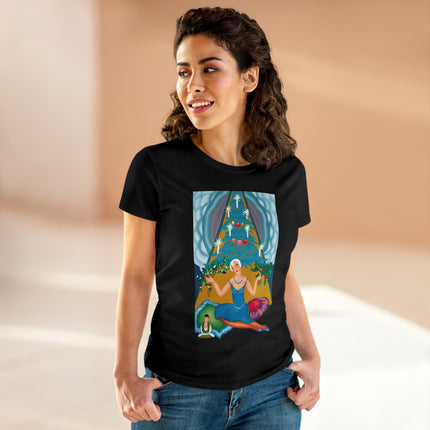Art Deco Christmas Elegance Women's Midweight Cotton Tee