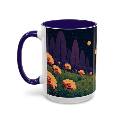 🌙🌼 The Moonlit Floral Dancer Colorful Mug – Art Deco Garden Fantasy
