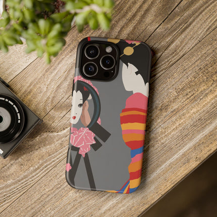 Geisha Mirror Phone Case – Elegant Reflection & Timeless Beauty