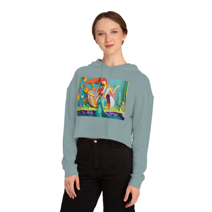 Charming Mermaid Women’s Cropped Hooded Sweatshirt
