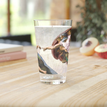 The Creation of Adam by Michelangelo Buonarroti Glass, 16oz