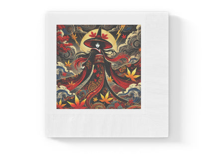 Kabuki Witch White Coined Napkins