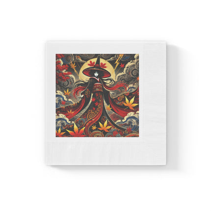 Kabuki Witch White Coined Napkins