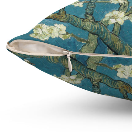 Almond Blossom by Vincent van Gogh Spun Polyester Square Pillow