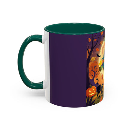 🌕🍂 Autumn Song Beneath The Harvest Moon Colorful Mug – Whimsical Halloween Charm