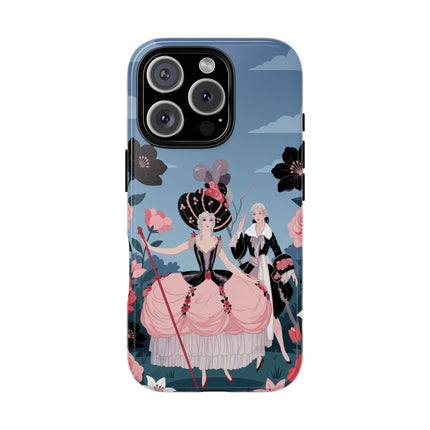 🌹🎭 The Rose Masquerade Promenade Phone Case – Art Deco Floral Elegance
