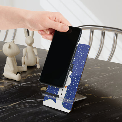 Snowman in Falling Snow Mobile Display Stand for Smartphones